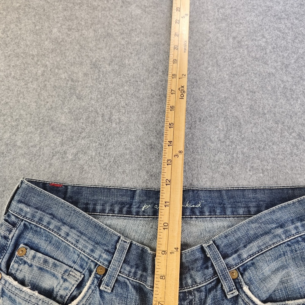 7 For All Mankind A Pocket Jeans Women's 30x32 Bootcut Y2k Low Rise Distressed - Picture 4 of 12